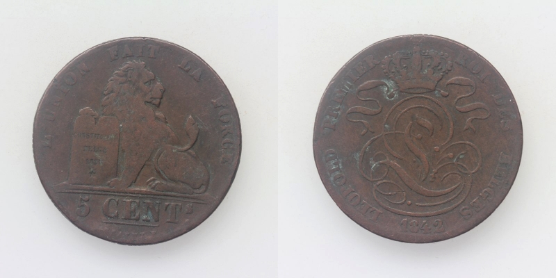 Belgien 5 Cent 1842