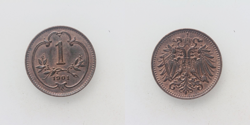 Österreich/Ungarn Franz Joseph I. 1 Heller 1901