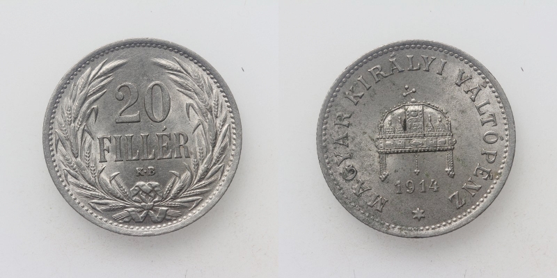 Österreich/Ungarn Franz Joseph I. 20 Filler 1914 KB