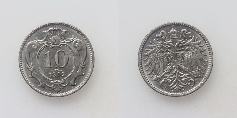 Österreich/Ungarn Franz Joseph I. 10 Heller 1909