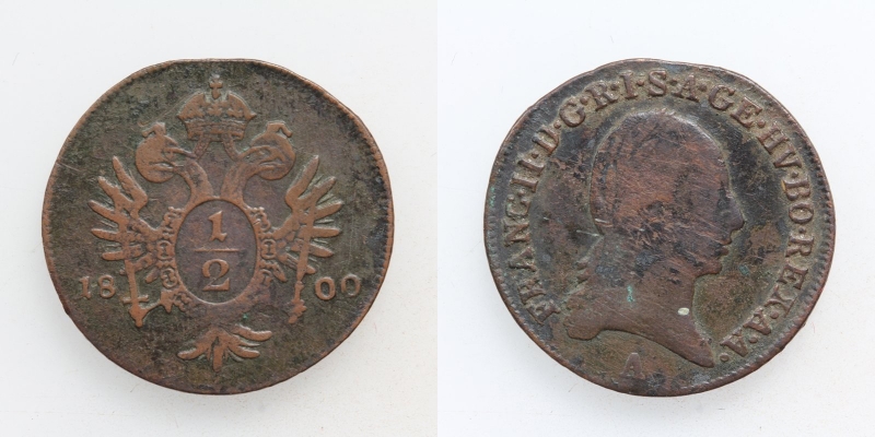 Franz II.(I.) 1/2 Kreuzer 1800 A Wien