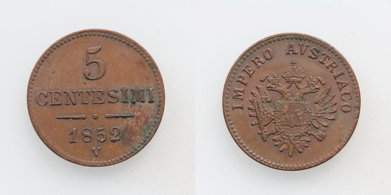 Österreich Franz Joseph I. 5 Centesimi 1852 V Venedig