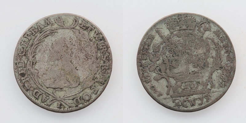 Würzburg Bistum 10 Kreuzer 1764 L-MWP Adam Friedrich v. Seinsheim