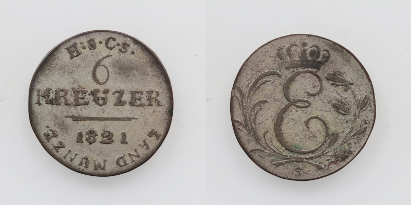 Sachsen-Coburg-Saalfeld Ernst I. 6 Kreuzer 1835 S