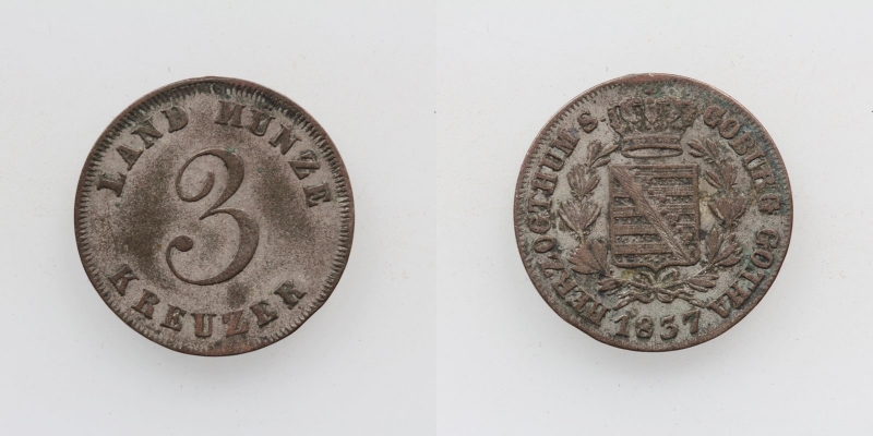 Sachsen-Coburg-Gotha Ernst I. 3 Kreuzer 1837