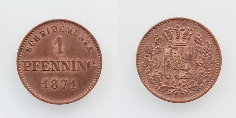 Bayern Ludwig II. 1 Pfennig 1871