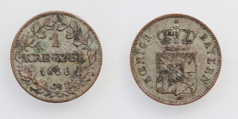 Bayern Maximilian II. 1 Kreuzer 1856