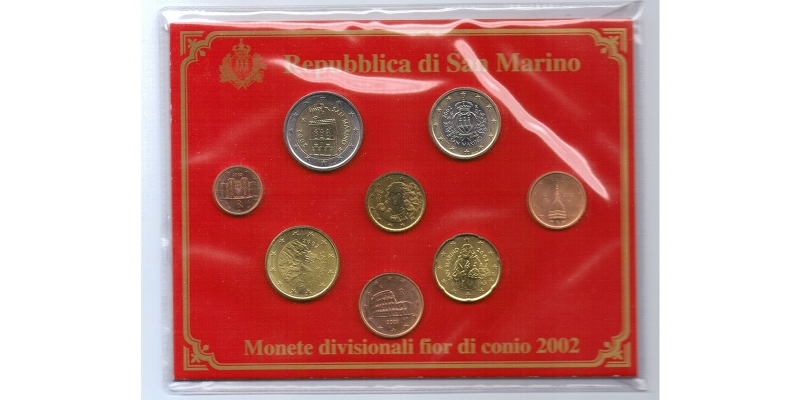 San Marino Euromünzsatz 2002 Blister