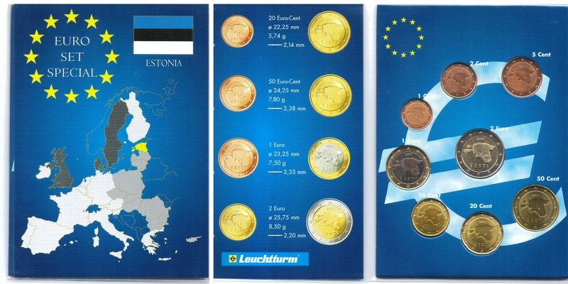 Estland Euro Kursmünzensatz 2011 Blister