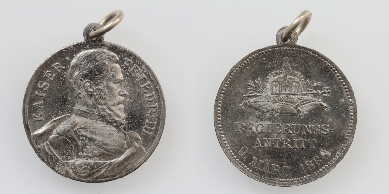 Preussen Friedrich III. Zinnmedaille 1888 Regierungsantritt