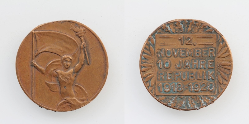 Österreich 1. Republik AE-Medaille 1928 10 Jahre Republik