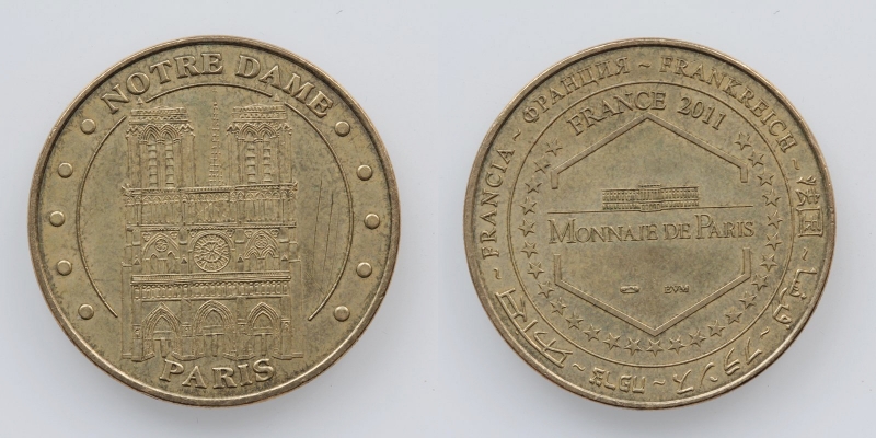 Frankreich Medaille Notre Dame Paris 2011