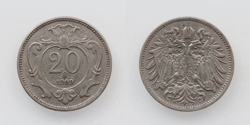 Österreich/Ungarn Franz Joseph I. 20 Heller 1909