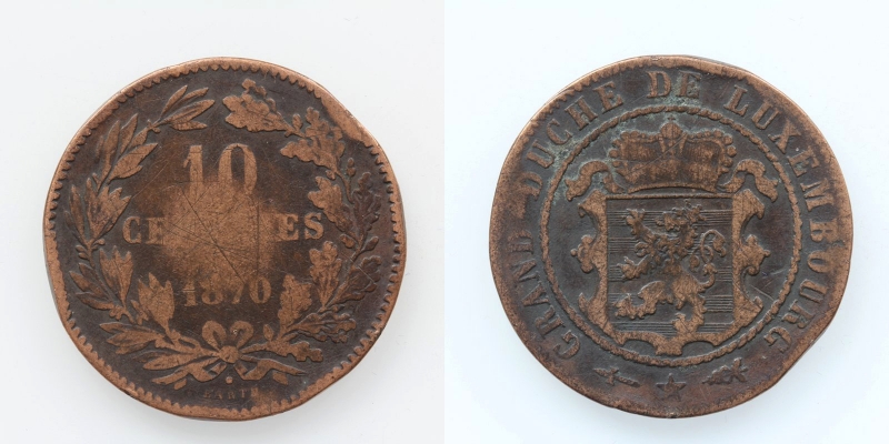 Luxemburg 10 Centimes 1870