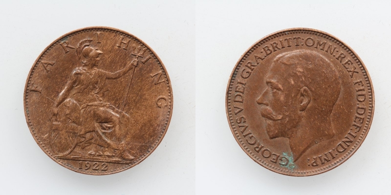 Grossbritanien Georg V. Farthing 1922