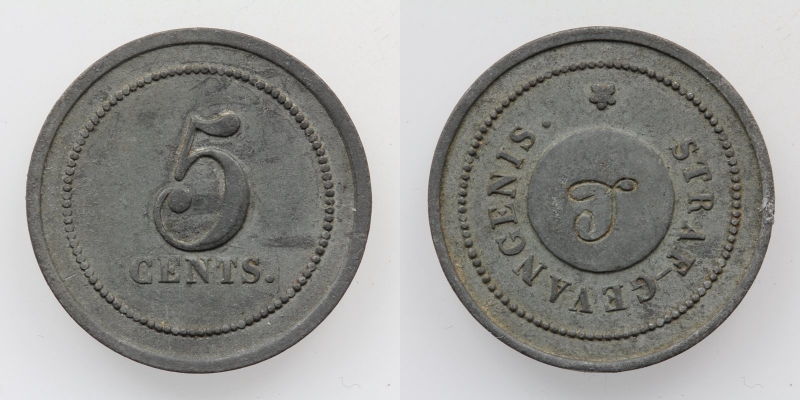 Niederlande 5 Cents Straf-Gevangenis (ca. 1834) Leeuwarden