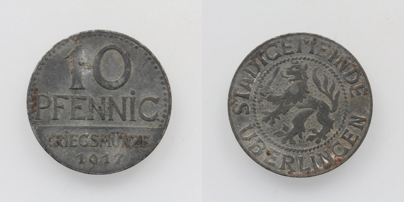 Kriegsmünze Stadtgemeinde Überlingen 10 Pfennig 1917