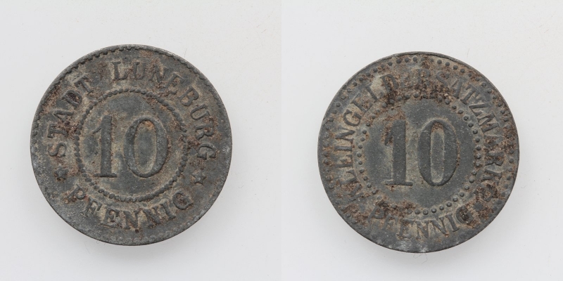 Kleingeldersatzmarke Luneburg 10 Pfennig