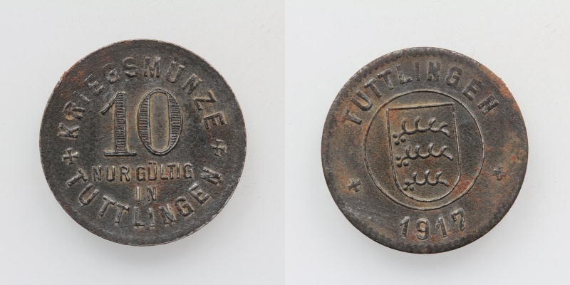 Kriegsmünze Tuttlingen 10 Pfennig 1917