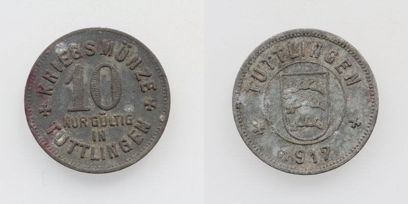 Kriegsmünze Tuttlingen 10 Pfennig 1917