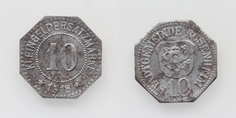 Kleinersatzmarke Rosenheim 10 Pfennig 1918