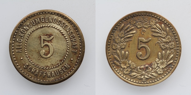 Allgemeine Konsumgenossenschaft Schaffhausen 5 Pfennig B o.J.