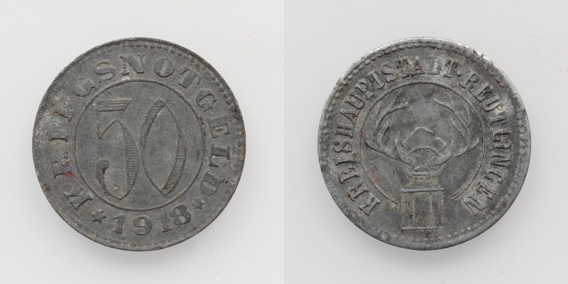 Kriegsnotgeld Reutlingen 50 Pfennig 1918