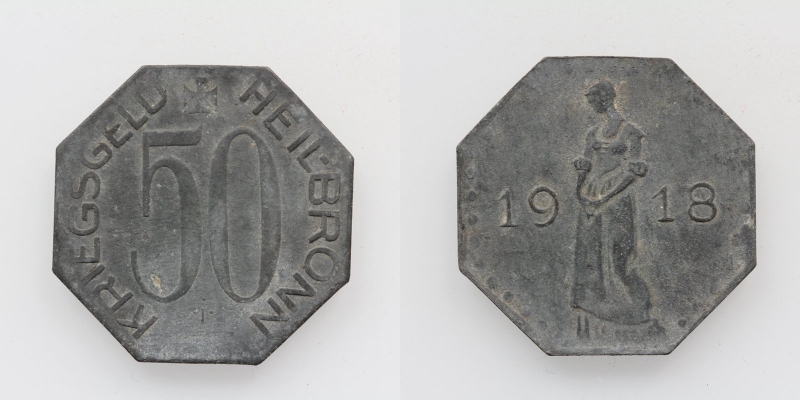 Kriegsgeld Heilbronn 50 Pfennig 1918