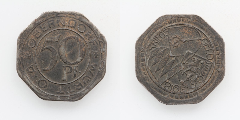 Krigsgeld Oberndorf Württ 50 Pfennig 1918