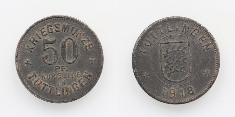 Kriegsmünze Tuttlingen 50 Pfennig 1918