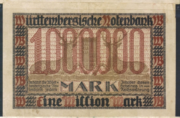 Württemberg 1 Million Mark 1923