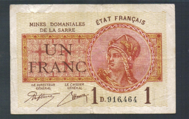 Saarland 1 Franc 1930