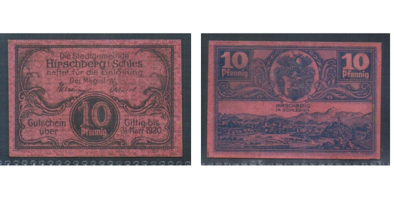 Schlesien Hirschberg 10 Pfennig 1920