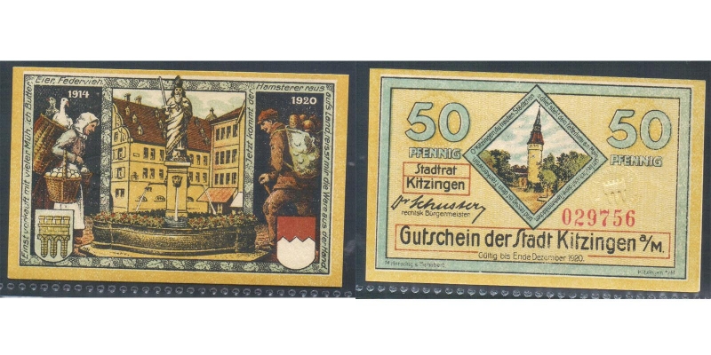 Bayern Kitzingen 50 Pfennig 1920