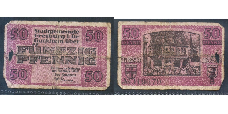 Baden Freiburg 50 Pfennig 1920