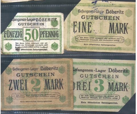 Brandenburg Döberitz Gefangenen-Lager 50 Pfennig 1,2,3 Mark o.D.