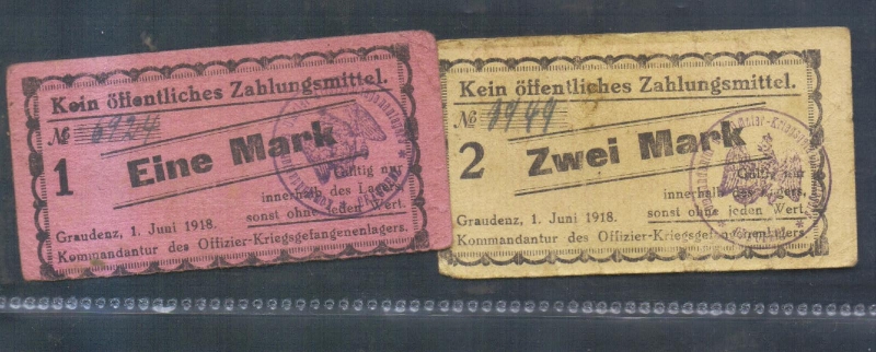 Westpreußen Graudenz Offizier-Gefangenenlager 1,2 Mark 1. Juni 1918