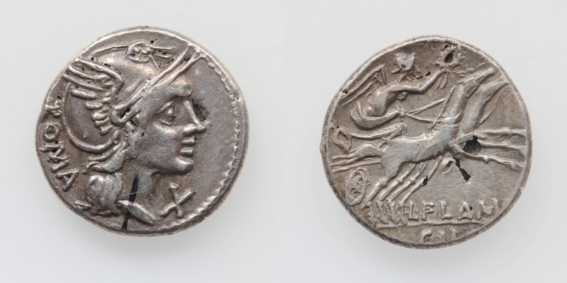 Flaminia - L. Flaminius Chilo 109-108 v.Chr. AR Denar Rome